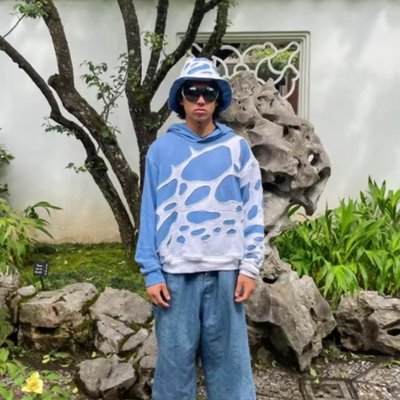 100 Cotton Hoodies For Men Terry Cut Raw Hem Embroidery Applique Sun Faded Acid Wash - Image 4