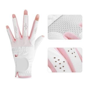 Premium Microfiber PU Leather Open Finger Golf Gloves for Men – Extreme Comfort, Breathable Cabretta Leather Sports Gloves