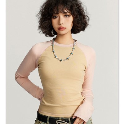 5xl 4xl 3xl 100 Cotton Long Sleeve T Shirts O-Neck Collar Women'S Y2k Vintage Contrast Raglan White - Image 7