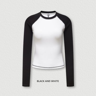 5xl 4xl 3xl 100 Cotton Long Sleeve T Shirts O-Neck Collar Women'S Y2k Vintage Contrast Raglan White