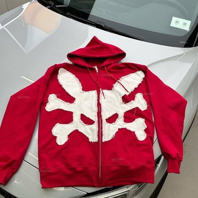 Cotton French Terry Embroidery Acid Wash Vintage Unisex Distressed Patch Applique Hoodies - Image 2