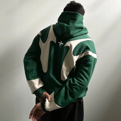 Custom 100% Cotton French Terry Heavyweight 500gsm Oversized Zip Up Vintage Hoodie Men patchwork Hoodies - Image 4
