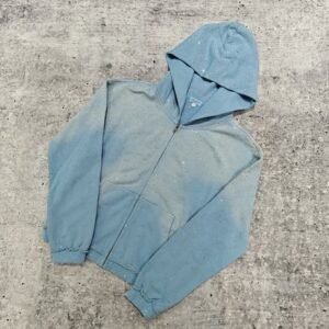 Custom 2025 Streetwear Heavyweight Rhinestone Hoodie Unisex Blank Vintage Sun Faded Acid Wash Zip Up Oversized Hoodies