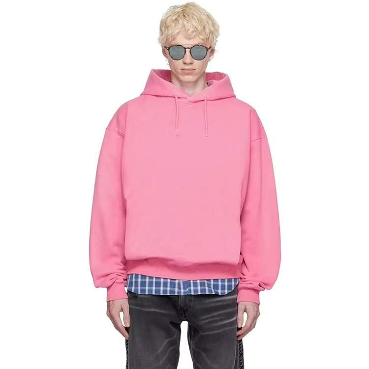 Custom Blank Unisex Premium Graphics Hoodies Oversized Heavyweight 500 Gsm Pullover Luxury pink 100% Cotton Hoodie for Men