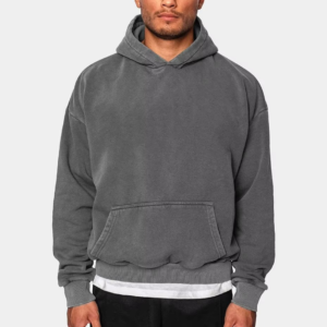 Custom Design Men'S Hoodie High Weight Oversized Drop Shoulder Streetwear Pullover Vintage Acid Washed Hoodies for Men