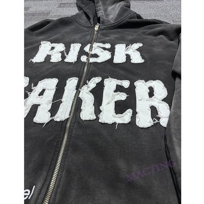 Custom Distressed Patch Embroidery Vintage Applique Men's Cropped Stone Acid Washed Hoodie - Image 4