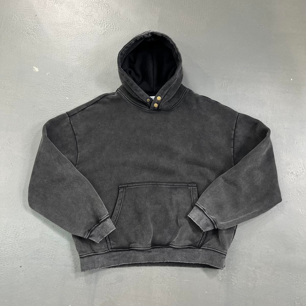 Custom French Terry Vintage Heavyweight Embroidery Patch Oversized DTG Printing Sun Faded Acid Washed Men Hoodie MOQ10 - Image 4