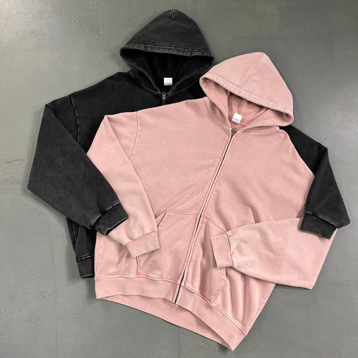 Custom French Terry Vintage Heavyweight Embroidery Patch Oversized DTG Printing Sun Faded Acid Washed Men Hoodie MOQ10 - Image 3