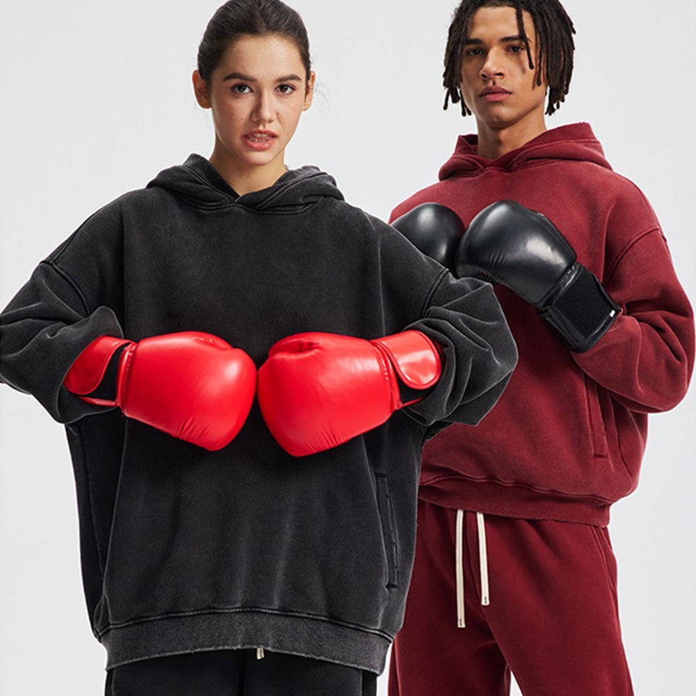 Custom Logo Solid Winter Drop Shoulder Hoodie with Side Pockets Anti-Pilling Heavyweight Fleece - Image 3