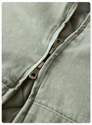 Custom Logo Winter Vintage Fashion Men's Oversized Quilted Cotton Hoodie Jacket Coat - Image 4