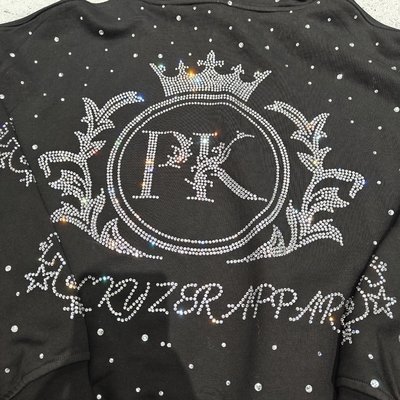 Custom Luxury Diamond Oversized Baggy Boxy Pullover Hoodie Sweatshirt Vintage Streetwear Heavyweight Rhinestone Hoodie for Men - Image 3