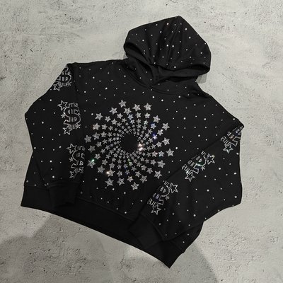 Custom Luxury Diamond Oversized Baggy Boxy Pullover Hoodie Sweatshirt Vintage Streetwear Heavyweight Rhinestone Hoodie for Men - Image 5
