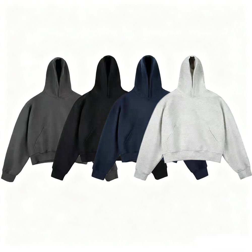 Custom Manufacturer 100% Cotton Fleece Hoodie Oversized Heavyweight Boxy Fit High Quality Printing Thick Hooded Sweatshirt - Image 5
