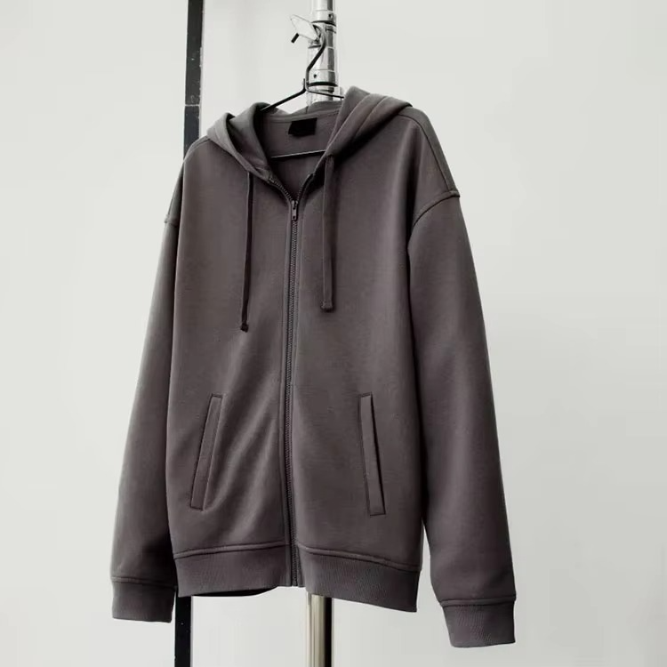 Custom Manufacturer Sweatshirt 600gsm Heavyweight Thick Distressed Cropped Zip up Embroidery Patch Men Acid Wash Zip up Hoodie - Image 3