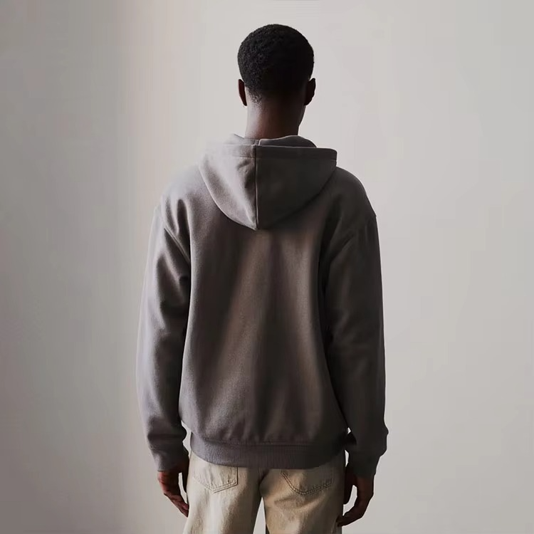Custom Manufacturer Sweatshirt 600gsm Heavyweight Thick Distressed Cropped Zip up Embroidery Patch Men Acid Wash Zip up Hoodie - Image 5