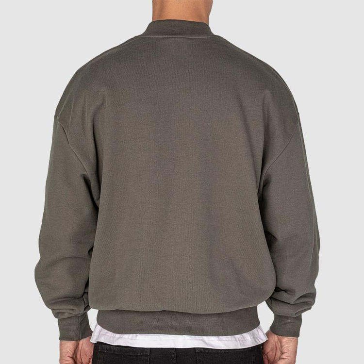 Custom Men Cotton Pullover Sweatshirt Oversized Streetwear Crewneckmock Neck Men's Hoodies & Sweatshirts - Image 5