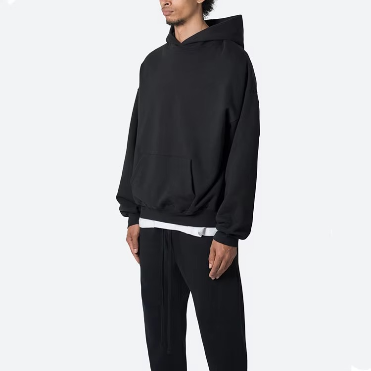 Custom Men's Hoodies Heavy Weight High Quality 100% Cotton 360 Gsm Relaxed Fit Dropped Shoulder Pullover Hooded Sweatshirt - Image 2