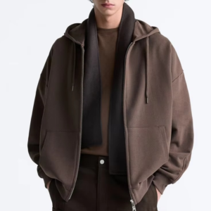 Custom Men's Hoodies Zip up Oversize Hoodie Puff Printing logo Streetwear Double Zip Hoodie for Men