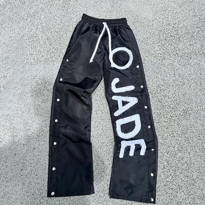 Custom Men's Nylon Sweatpants with Elastic Waist and Reflective Print - Image 3