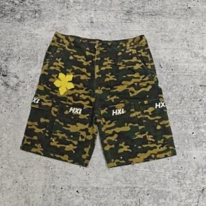 Custom New Cavas Twill Denim Shorts 100% Cotton Streetwear Summer Hunting Embroidery Cargo Camo Jean Shorts for Men