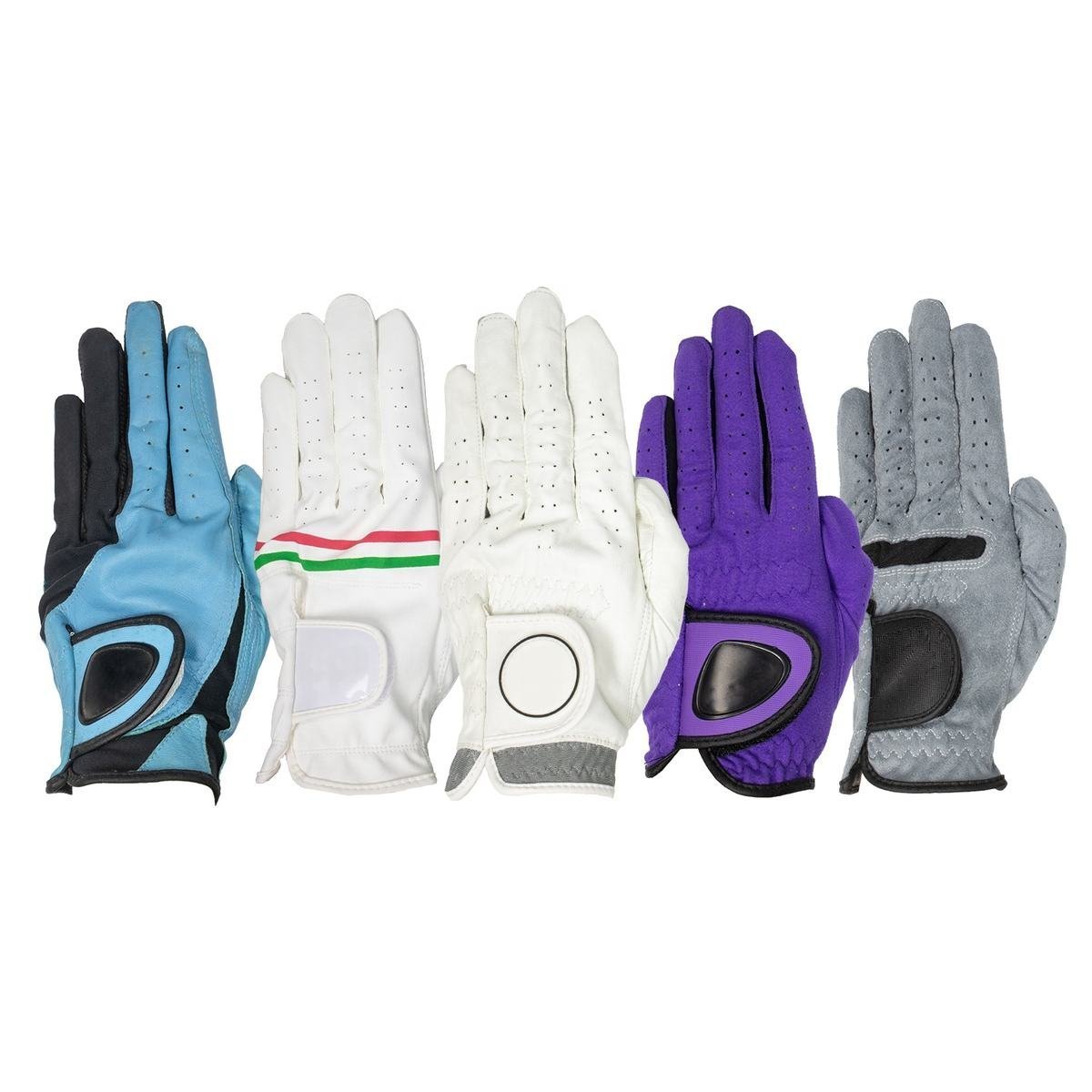 Custom Premium Cabretta Leather Mesh Men’s Left Hand Golf Glove with Magnetic Ball Marker