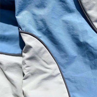 Custom Sweatsuit Embroidery Zip Up Jacket Jogger Sets Color Block Nylon Sweat Pants Windbreaker Tracksuit for Men - Image 2