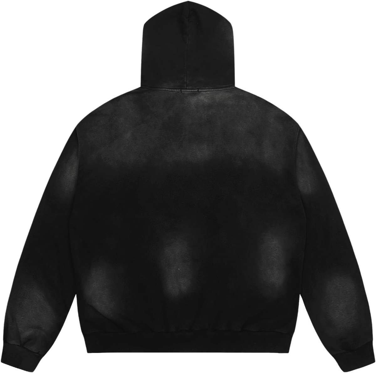 Custom Vintage Men's Winter Streetwear Heavyweight Cotton Hem Distressed Hoodies Applique Embroidery Patch Zipper-Up Acid Wash - Image 4