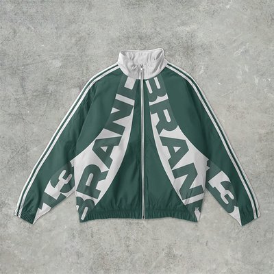 Custom Wind Breaker Set Zipper Polyester Baggy Oversized Windbreaker Jogging Suits Nylon Tracksuits for Men - Image 2