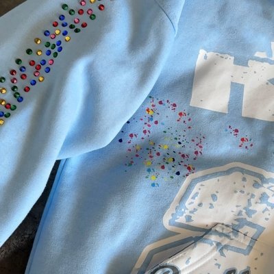 Custom Women Men Unisex 100% Cotton Heavyweight 500 Gsm Silk Screen Printing Oversize Boxy Zip up Rhinestone Hoodie - Image 4