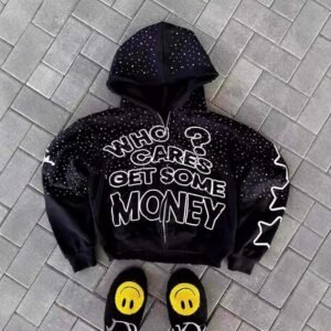 Custom Zip-Up Men's Autumn Oversized 100% Cotton 400Gsm Acid Washed Hoodie & Sweatshirt with Screen Print y2k Moq10