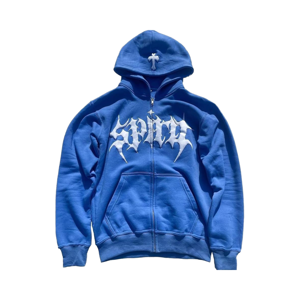 Custom Zip-Up Men's Autumn Oversized 100% Cotton 400Gsm Gothic Heart Pattern Hoodie with Moq10 - Image 6