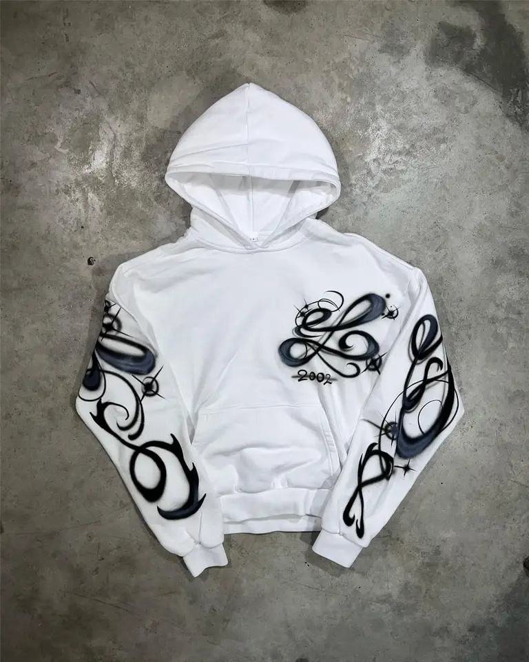 Customizable 100% Cotton Retro Street-Style Loose Fit Heart Pattern Pullover Other Crafts Customizable Moq10 Y2k - Image 3