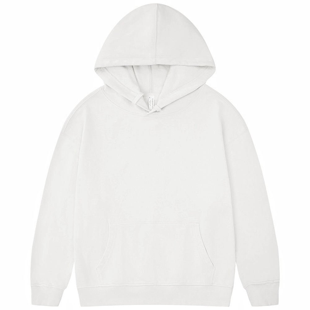 Customizable 350g Cotton Sweatshirts with Hoods Luxury Heavyweight Streetwear Solid Color Hooded Sweatshirt - Image 5