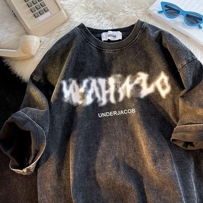 Customized Labels Heavy Cotton Men's T-Shirts Graphic Print Acid Wash Vintage T Shirt