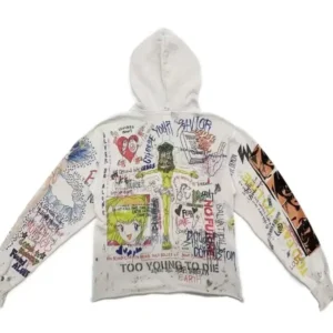 Customized Retro Street-Style Men's 100% Cotton Hoodie Heart Print Spray Stone Wash Customizable Other Crafts MOQ10