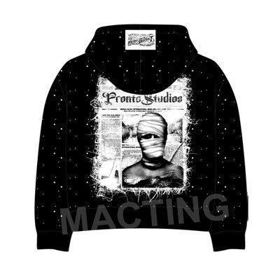 Design Your Brand Logo Streetwear 100% Cotton 500 Gsm Heavyweight Boxy Cropped Rhinestone Hoodie Custom - Image 3