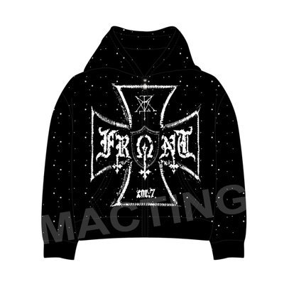 Design Your Brand Logo Streetwear 100% Cotton 500 Gsm Heavyweight Boxy Cropped Rhinestone Hoodie Custom - Image 4