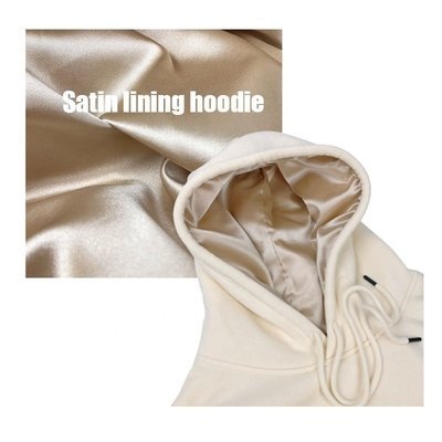Golf Fleece Lined Hooded Sweatshirt Silk Hoodie Zip Pullover Regular Sleeve Style Satin Lining - Image 6