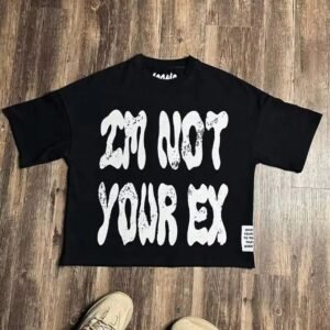 Heavy Cotton Crew Neck Tshirts with Short Sleeves and Oversized Applique Patchwork