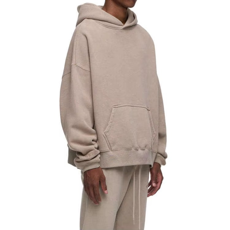 High Quality Drop Shoulder Mens Blank No String French Terry Heavyweight 100% Cotton 600 Gsm Custom Oversized Hoody - Image 5