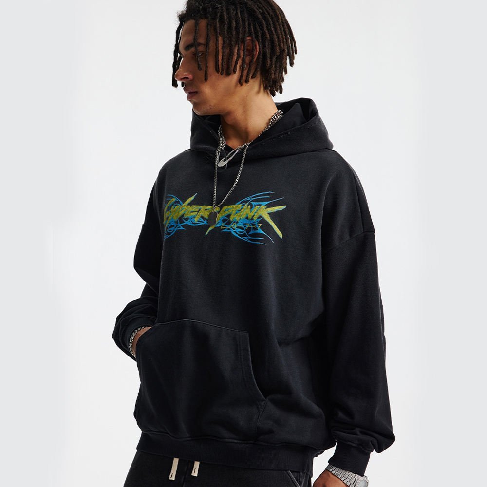 High Quality Heavyweight 100% Cotton Character Print Winter Pullover Hoodie for Men - Image 2