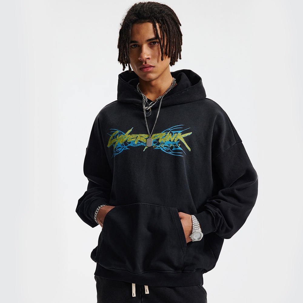 High Quality Heavyweight 100% Cotton Character Print Winter Pullover Hoodie for Men - Image 5