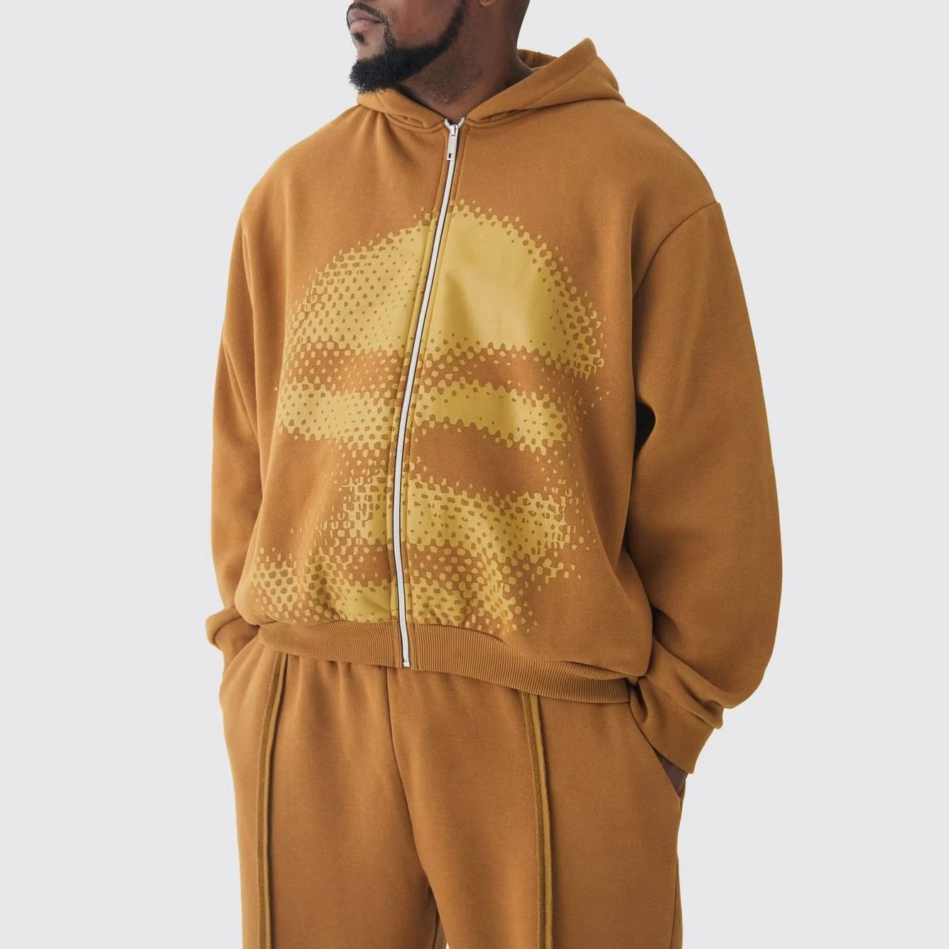 High Quality Men Outdoor Sweatsuit Heavyweight 100% Cotton Sweatpants and Shorts Sets Tracksuit for Men - Image 3