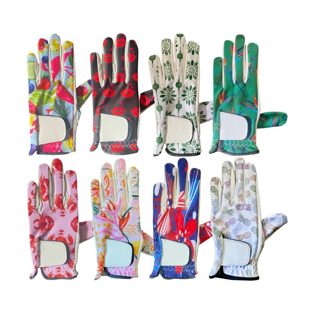 Factory Price Custom Cabretta Leather Left Hand Women’s Golf Gloves – Custom Printing Design - Image 2