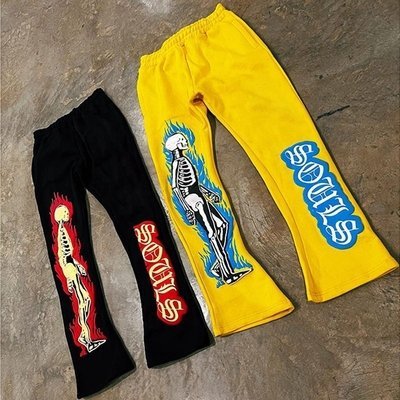 Knitted Men's Printed Fleece Baggy Track Pants for Lightweight Style and Comfort - Image 6