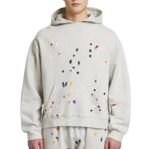Men'S 100% Cotton Custom Logo Blank Drop Shoulder Hoodies Hooded Sweatshirt Oversize Pullover Paint Heavyweight Hoodie for Men