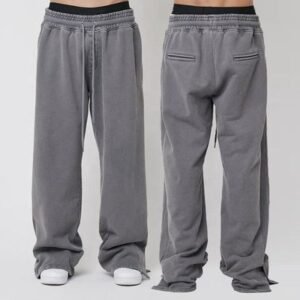 Men's 2024 Spring Summer Wide Leg Sweatpants with Custom Logo and Heavyweight Fabric
