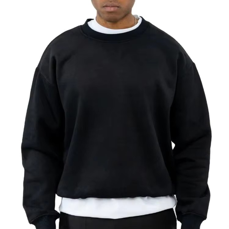 Men'S Drop Shoulder Casual French Terry Sweatshirts Custom Men Oversize 100% Cotton Pullover High Quality Crew Neck Sweatshirt