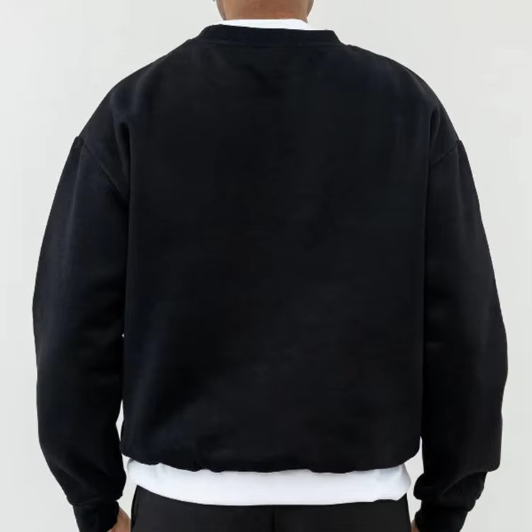 Men'S Drop Shoulder Casual French Terry Sweatshirts Custom Men Oversize 100% Cotton Pullover High Quality Crew Neck Sweatshirt - Image 4