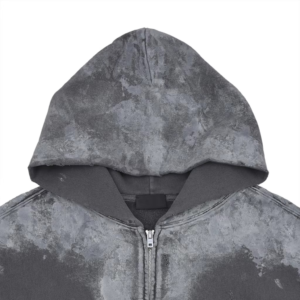 Mens Hoodies Zip up Fit Boxy Drop Shoulder Acid Wash Oversized Hoodie Distressed Streetwear Printing Heavy Weight Hoodie for Men